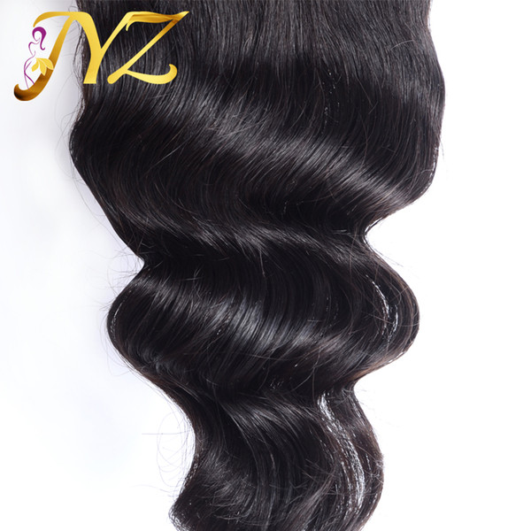 Goldleaf hair brazilian loose wave closure unprocessed virgin brazilian Peruvian Malaysian Indian loose wave lace closure 4x4