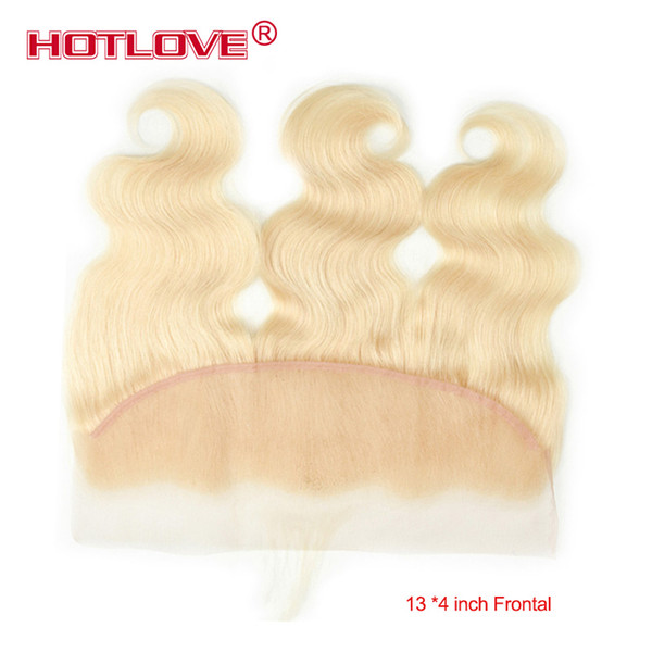 613 Blonde Frontal Closure 13*4 Free Part Brazilian Virgin Human Hair Frontal with Baby Hair Ear to Ear Frontal Brazilian Straight Body Wave