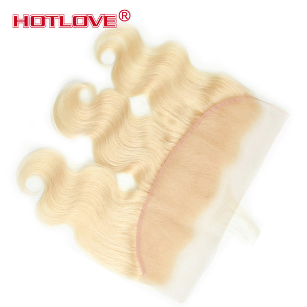 Free Part Body Wave 613 Blonde Pre Plucked Frontal Ear to Ear Closure 13*4 inch Brazlian Peruvian Malaysian Virgin Blonde Frontal Body Wavy