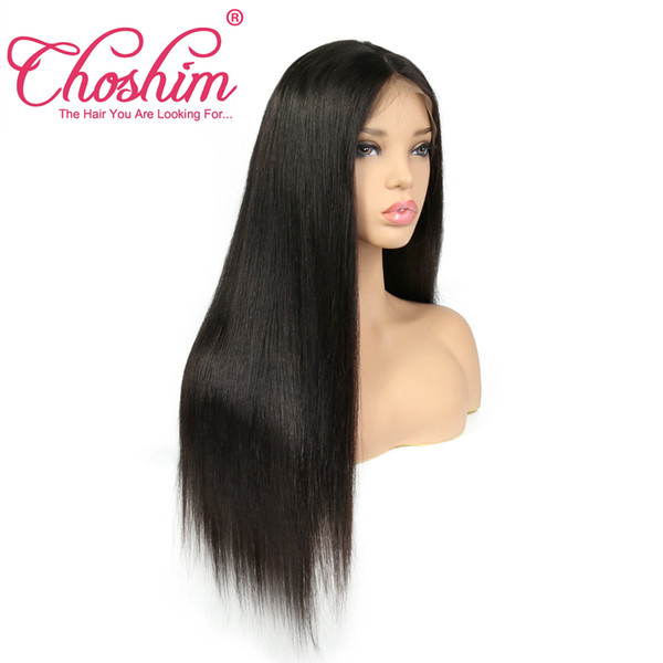 Brazilian Straight Human Hair Wigs Remy Hair Choshim Slove Hair 360 Lace Frontal Wigs For Black Women 150% Density Pre Plucked