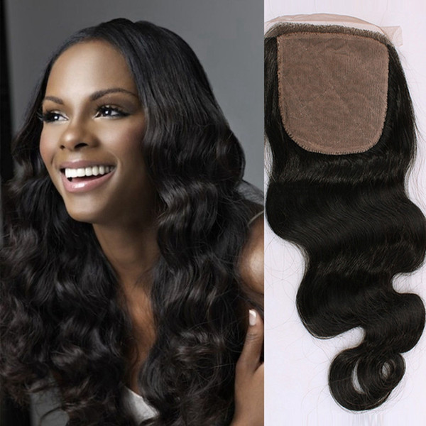 Remy Queen Malaysian 4x4 Body Wave Free Part Silk Base Lace Closure France Lace Swiss Lace Hand Tied Silk Top Closure