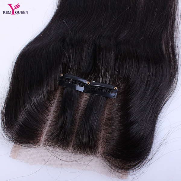 New Product!Brazilian Lace Closure, Three Part Silk Straight Natural Color Lace Closure 4*4, Silky Straight Wholesale Price