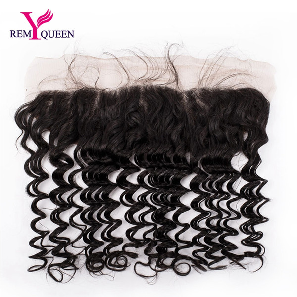 Remy Queen Brazilian Human Hair Deep Wave 13x4 Lace Frontal Ear To Ear Swiss Franch Lace