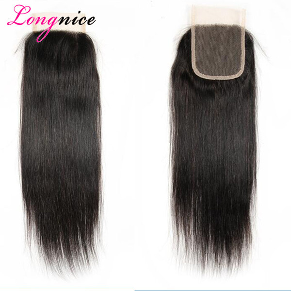 Brazilian Straight Hair Closures 1pc 4x4 Lace Closures Human Hair Weave Natural Color Brazilian Hair Weaves Hot selling