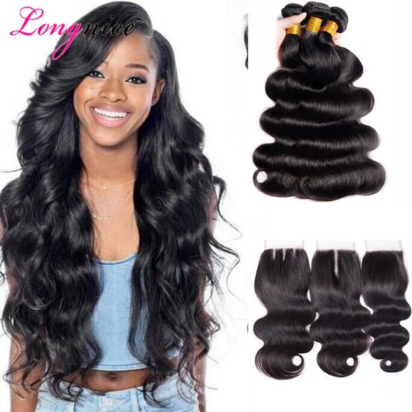 Body Wave 3 Bundles With Lace Closure 4