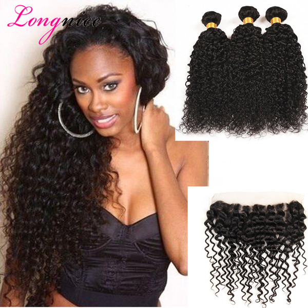 Charmingqueen Peruvian Virgin Human Hair Extensions 3 Bundles With 13 X 4 Lace Frontal Hair Weaves Frontal Curly Hair Bundles With Frontal