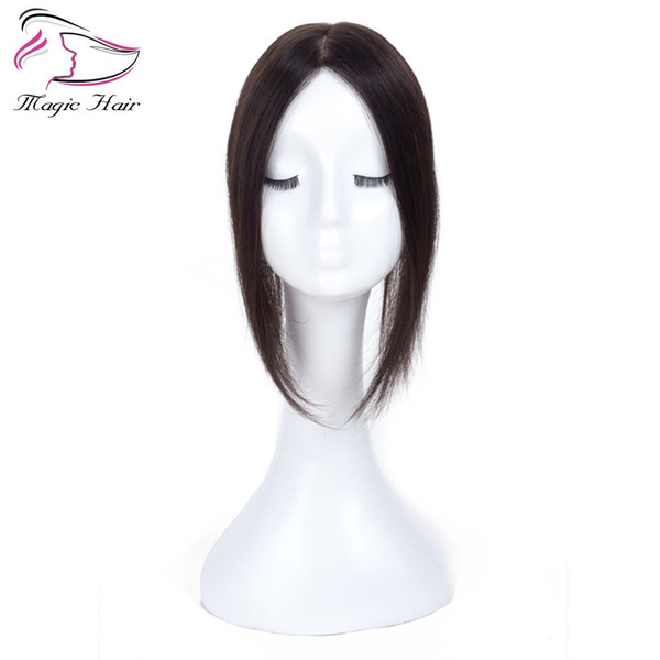 2.5X5 Natural Black Remy Human Hair Topper For Women Free Part Clip in Toupee Real Remy Human Hair Toupee