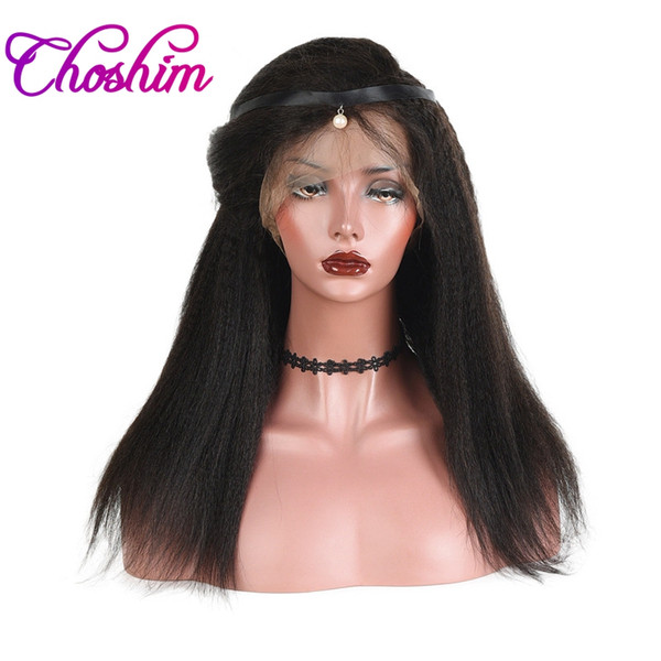 Choshim Slove Kinky Straight 360 Lace Frontal Wigs ForWith Baby Hair Natural Color Brazilian Remy Hair 100% Human Hair 150% Density