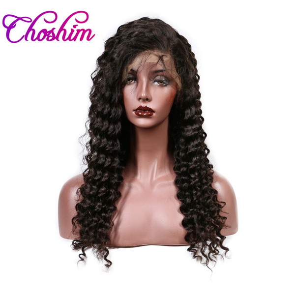 Choshim 360 Lace Frontal Wig Pre Plucked With Baby Hair Brazilian Deep Curly Remy Lace Front Human Hair Wigs For Black Women