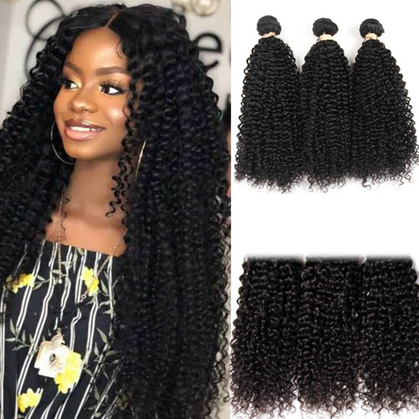 Mongolian Kinky Curly Hair Bundles Remy Human Hair Extensions Nature Color Can Buy 3/4 Bundles Kinky Curly Bundles 