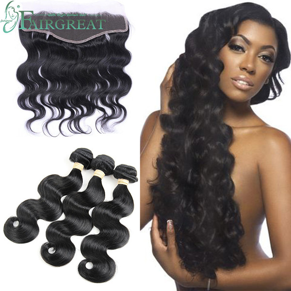 Brazilian Body Wave Unprocessed Virgin Bundle Wit Lace Front Closure Brazilian Human Hair 3Bundles With Lace Closure Natural Color Wholesale