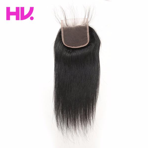 8A peruvian straight Top Closure Unprocessed Human Hair Lace Closure Bleached Knots with Baby Hair Middle/Free/Three Part Closure