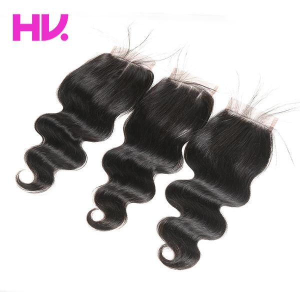 8A peruvian Body Wave Top Closure Unprocessed Human Hair Lace Closure Bleached Knots with Baby Hair Middle/Free/Three Part Closure