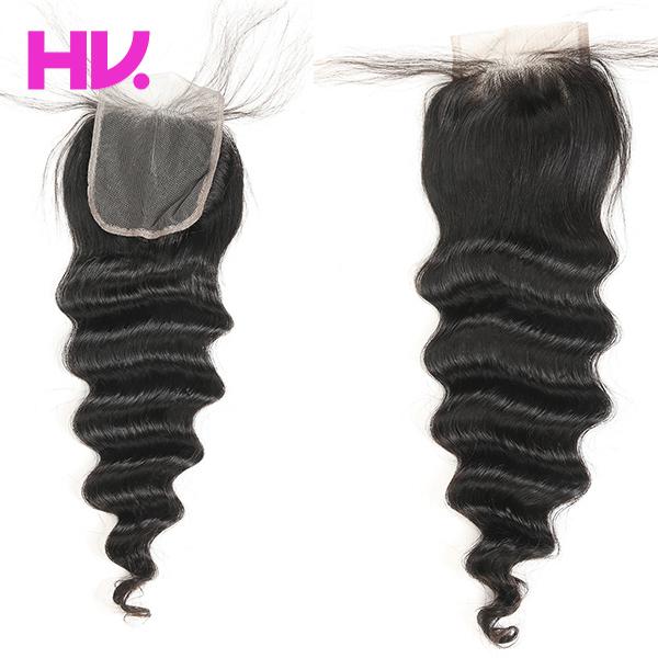 Brazilian Virgin remy Human Hair 4X4 Lace Closure Peruvian Malaysian Indian loose wave Closures free part middle part three part