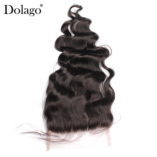 Loose Wave 5x5 Lace Closure Bleached Knots Human Hair Closure Brazilian Virgin Hair Pre Plucked With Baby Hair Free Part Dolago