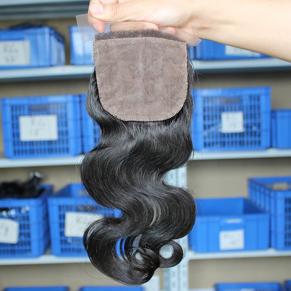 Body Wave Silk Base Lace Closure Brazilian Hair Bleached Knots Human Hair Closure Dolago Remy Top Closures