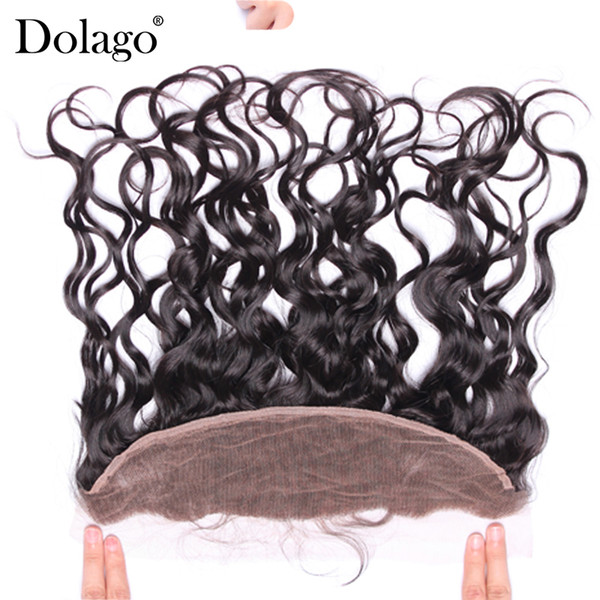 Water Wave Lace Frontals Closures 13X4 Ear To Ear Lace Frontal Brazilian Hair Pre Plucked With Baby Hair Remy Dolago