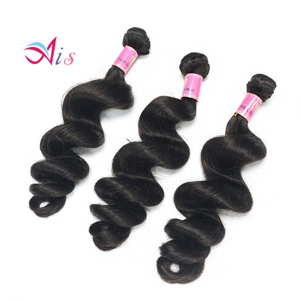 3pcs New Style Unprocessed 7A Brazilian Indian Malaysian Peruvian Hair 3Bundles Loose Wave Hair Weaves Machine Made Human Hair