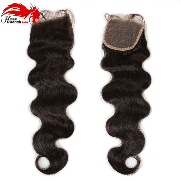 Hannah HAIR Product Brazilian Body Wave Hair Lace Closure 4*4 Brazilian Hair 100% Remy Human Body Wave Closure Free Part