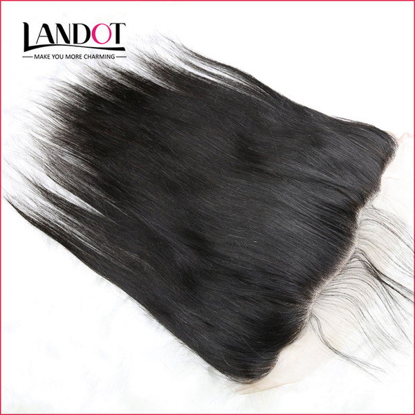 Ear To Ear 13x4 Brazilian Lace Frontal Closures 8A Malaysian Indian Peruvian Cambodian Virgin Human Hair Straight Top Closures Hiden Knots