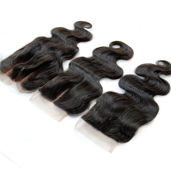 Brazilian Peruvian Malaysian Indian Cambodian Body Wave Lace Closure 4*4 Unprocessed Virgin Human Hair Top Closures Free Middle 3 Way Part