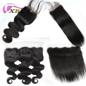 XBLHAIR Human Hair Brazilian Malaysian Peruvian Indian 13X4 Lace Frontal Pre Plucked Body Wave Straight Hair
