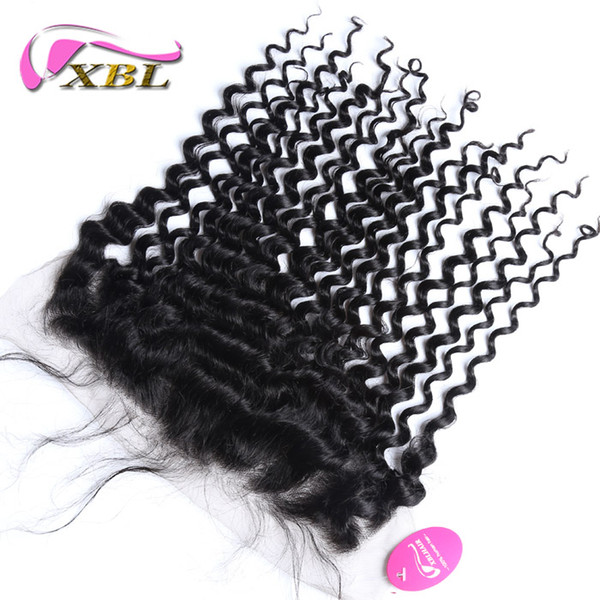 XBL Deep Wave Human Hair Extensions Brazilian Deep Wave Lace Frontal Within 13*4.5 Lace Size