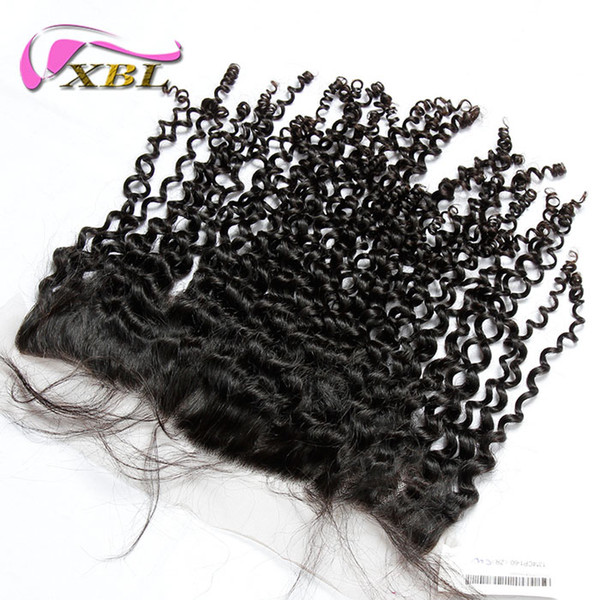 XBL Curly Lace Frontal Human Hair Extensions Brazilian Human Hair Lace Closure Within 13*4.5 Lace Size