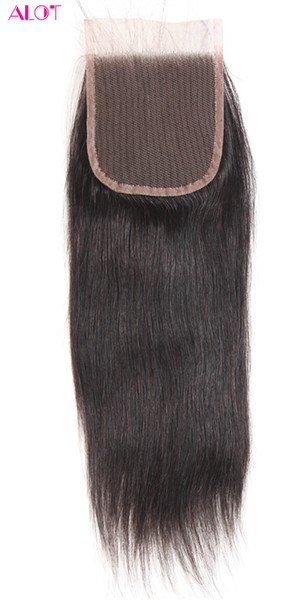 Straight Hair Lace Closure 100% Unprocessed Virgin Human Hair Brazilian Silky Lace Closure Pieces Weave 8-20 inch Human Hair Top Closures