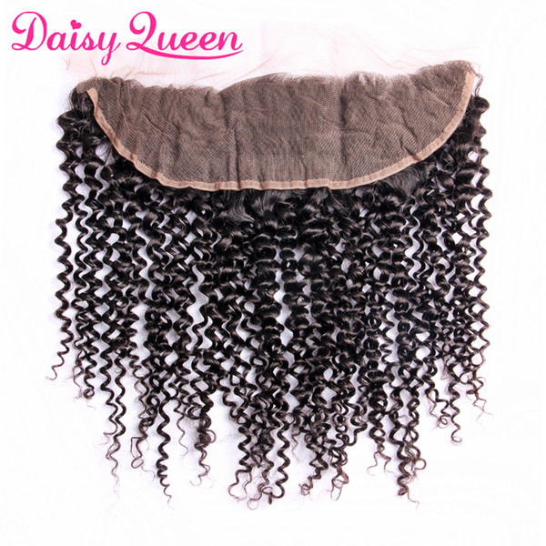 8A Brazilian Curly Hair Lace Frontal Closure 13*4 Free Part Ear to Ear Human Hair Closures Peruvian/Indian/Malaysian Curly Frontal With Baby