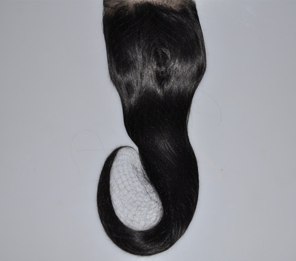 Good Quality 100% human straight Indian Hair Bundle with 4*4 Lace closure, natural color virgin remy hair, free dhl