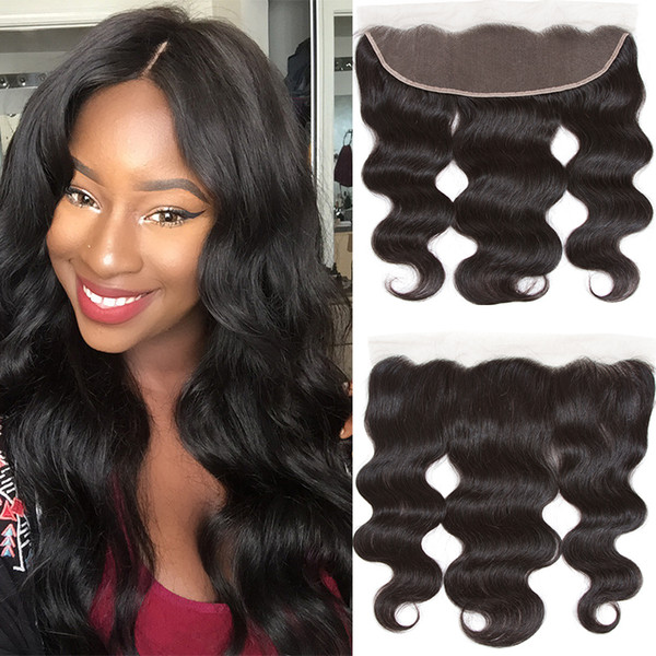 Brazilian Peruvian Malaysian Indian Body Wave Virgin Human Hair Weaves Closure Unprocessed 13x4 Lace Frontal Closures 1 piece 