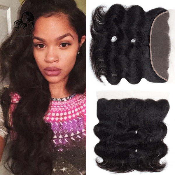 JUFA Hair Products 13x4 Peruvian Remy Hair Body wave Lace Frontal Closure Swiss Lace Natural Color Free/Middle/Three Part Free 