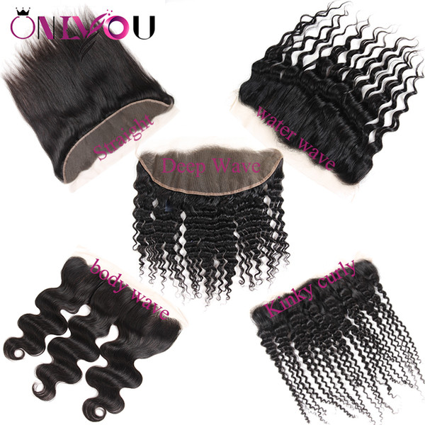 Onlyou Hair® Brazilian Virgin Hair Vendors Body Wave 13x4 Lace Front Closure Straight Deep Wave Kinky Curly Brazilian Lace Frontal Bundles