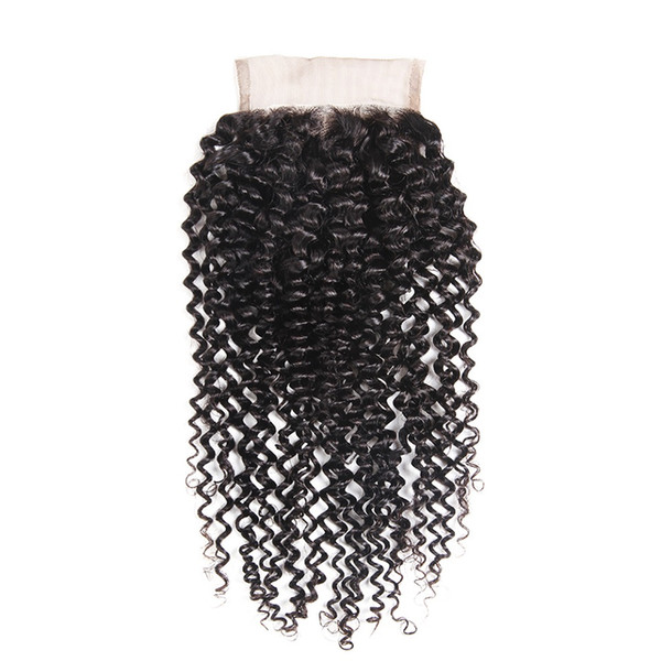 Brazilian kinky Curly Free Part Lace Closure 100% Human Hair 4*4 Swiss Lace Closure Full Density Unprocessed Curly Brazilian Human Hair