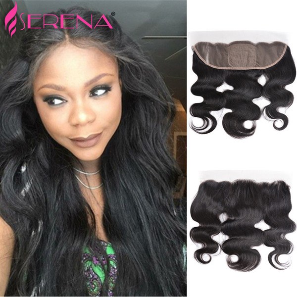 8A Peruvian Body Wave Silk Base Frontal Closure Free Middle 3 Part Lace Frontal With Baby Hair 13x4 100% Bleached Knots Hair Extensions