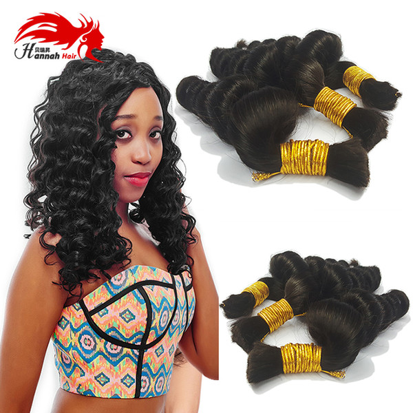 Human Hair For Micro Braids Loose Curly Human Braiding Hair 3pcs 150gram No Weft Bulk Hair For African American Natural Black