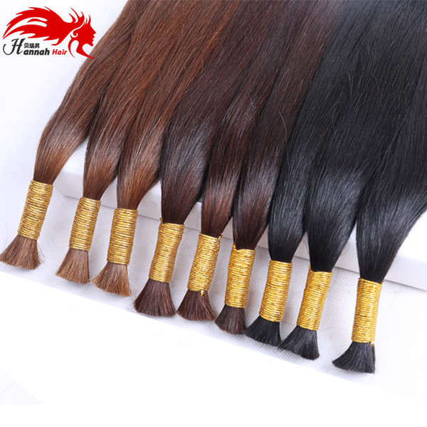 Oirginal brazilian bulk hair for braiding 100% crochet straight bulk hair weaves 3pieces lot double drawn bulk hair top quality