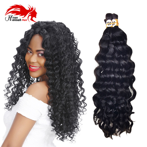 Human Bulk Hair for Braiding No Attachment Mongolian Afro Deep Curly Crochet Braids 3 Piece Natural Black Virgin Remy Hair Bulk