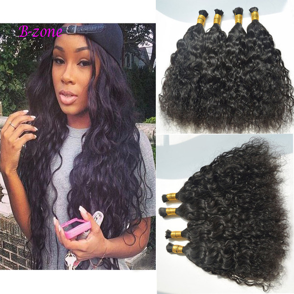 Top Quality Brazilian Hair 3 or 4pcs Human Hair Braids Bulk natural Wave No Weft Wet And Wavy Braiding Bulk Hair Water Wave