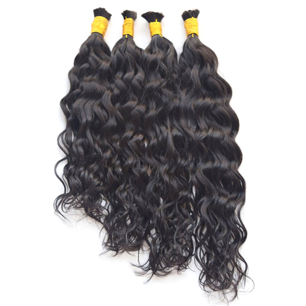 Fast Stock Human Hair Bulk water wave No Attachment Cheap Malaysian Wet Wave Hair in Bulk Hair for Braiding No Weft 3 or 4 Bundles