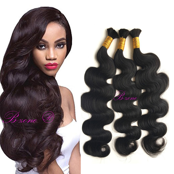 Brazilian Body Wave Human Hair Extensions 10-30 Inch human Hair Bulk No Weft 1 Pc Can Be Dyed Free Shipping