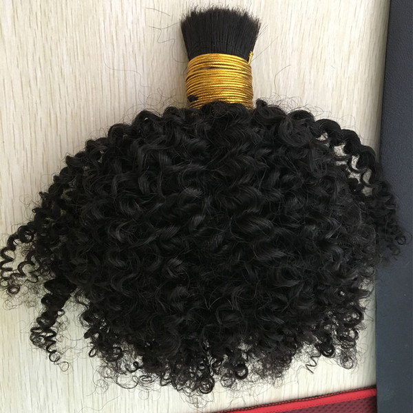 8A Unprocessed Brazilian Afro Kinky Curly Human Braiding Hair 3pcs lot No Weft Bulk Hair For African American Natural Black Hair