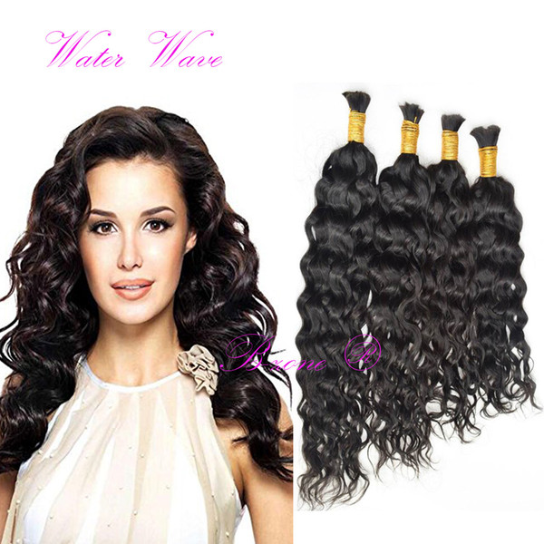 Top Grade Water Wave Bulk Hair Unprocessed Human Braiding Hair Bulk Wavy Brazilian Human Hair For Braiding Bulk No Attachment