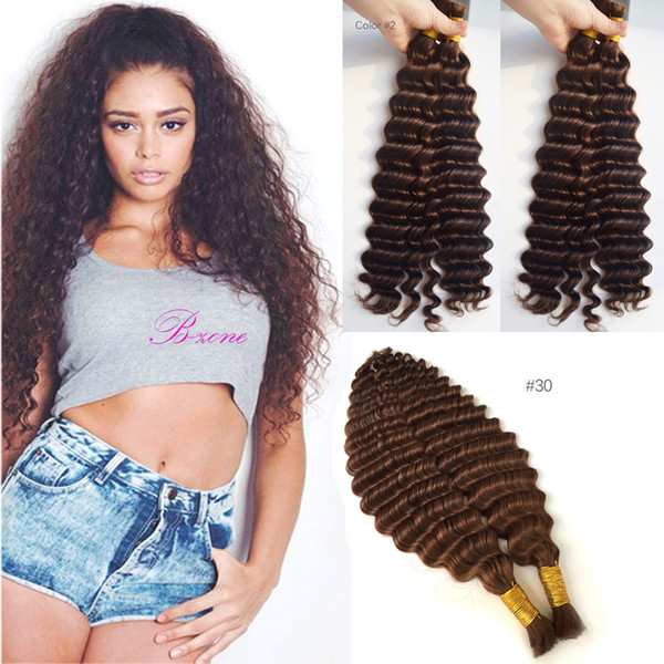 Fast Indian Bulk Hair No Weft Deep Wave Crochet virgin human Hair bulk Bundles Hair Bulk For Braiding