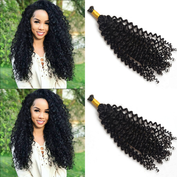 Big Kinky Curly Human Braiding Hair Bulk No Weft Crochet Braids with Curly virgin Human Hair for Micro Braids Bulk Braiding Hair