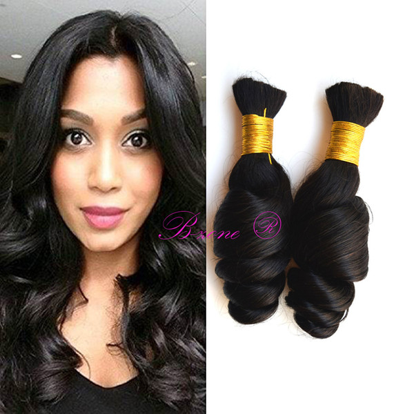 Human Hair For mini Braiding Hair No Attachment 100% Brazilian 3pcs/lot Loose Wave Human Hair Bulk