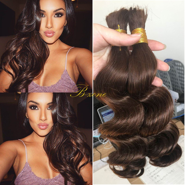 Sales promation 100% Brazilian Human Hair Bulk for Braiding Loose Wave color #4 the last one lot