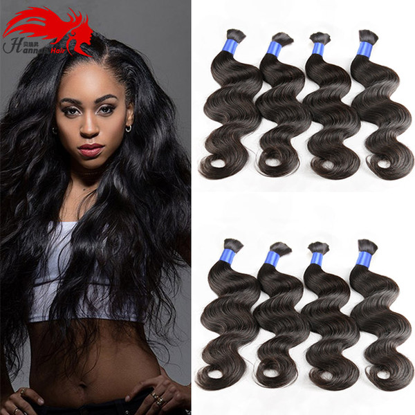 Wholesale Natural Black Brazilian Hair Bulk Body Wave No Attachment Micro mini Braiding Bulk Hair