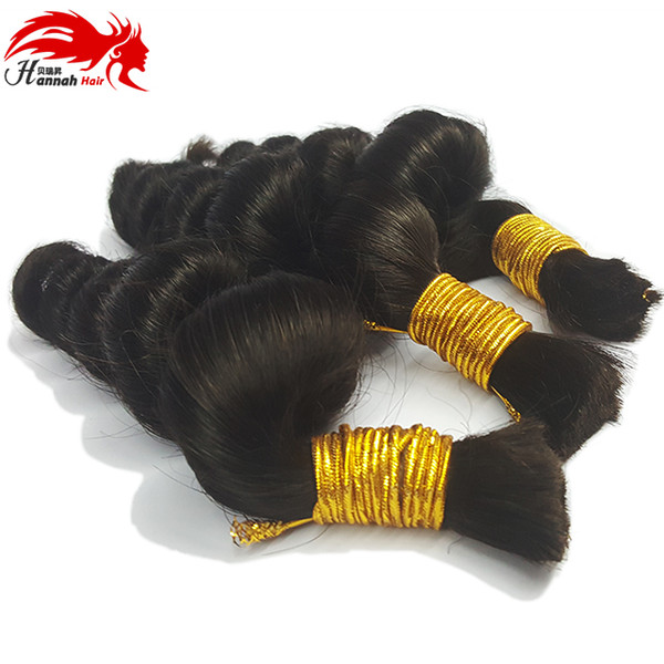 Hannah product Buy 3bundles 150gram Brazilian Hair Bulk For Braiding Human No Weft Brazilian Hair Micro mini Braiding Bulk Hair